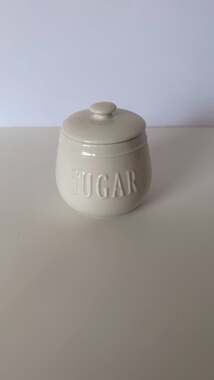 Sugar Bowl, White with Lid